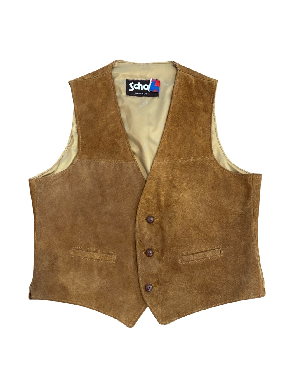 Schott NYC Brown Suede Leather Vest